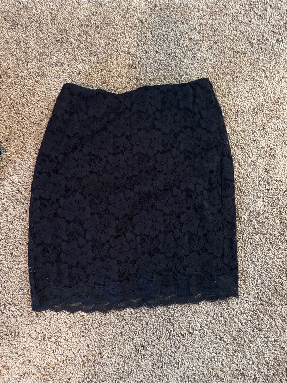 Express Black Lace Pencil Skirt